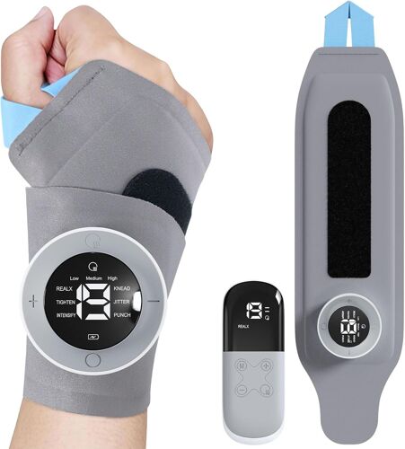 Appareil Massage Pour Poignets Ems & Tens, Masseurs Électriques Avec 19 Niveaux D'intensité 6 Programmes, 3 Niveaux Pour Chauffage Rapide, Pour L'arthrite, Employés De Bureau, Sportifs