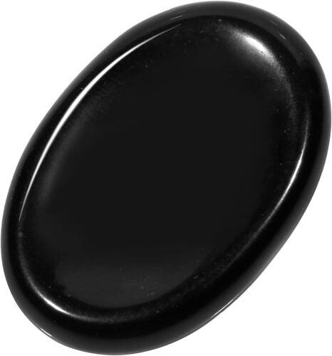 2 Pièces Obsidienne Reiki Cristal De Soucis Pierre Pour La Décompression De Charme De La Main, Pierres De Poche Ovales Pierres De Massage Pour La Méditation Et Le Yoga