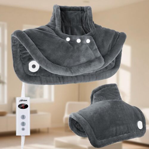 Coussin Chauffant Electrique 50 X 56 Cm Coussin Chauffant Cervicales Avec 10 Réglages De Température Arrêt Automatique Lavable En Machine Protection Contre La Surchauffe Pour Le Cou Épaules 