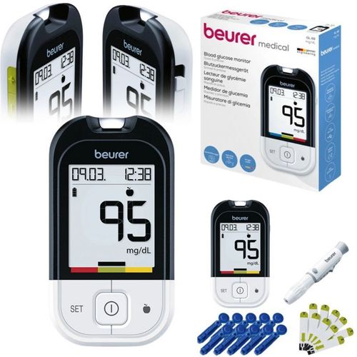Beurer Gl48 Misuratore Di Glicemia Con 900 Valori Memorizzabili E Display Illuminato