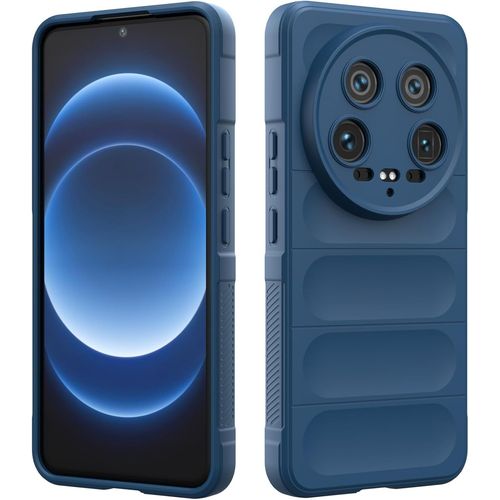Coque En Silicone Compatible Avec Xiaomi 14 Ultra 5g, Étui Protection Antichoc, Housse Avec Protege De Camera, Doublure Douce En Tissu Microfibre Protection Complète (Bleu Foncé)