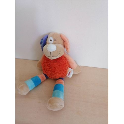 Doudou chien multicolore doukidou