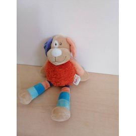 Doudou chien multicolore doukidou