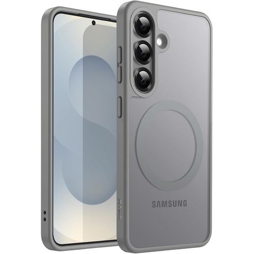 Coque Magnétique Pour Samsung Galaxy S25+ / S25 Plus 5g, Compatible Avec Magsafe, Étui Housse Antichoc À Dos Translucide Mat (Gris)