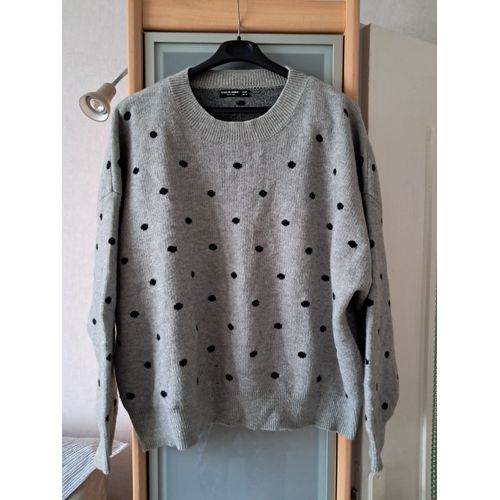 Pull Neuf Taille 54-56 Gris Point Noir