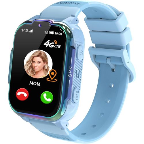 4G Montre Connectée Enfant GPS Teléphone Appel Vidéo SOS Réveil Podometre Marche HD Caméra Jeux Calculatrice Étanche Traceur GPS Enfant Montre Enfant Garcon Fille 3-12 Ans