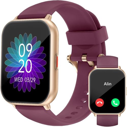 Montre Connectée Femme Appel Bluetooth Plusieurs Modes Sportifs Notifications Intelligentes Surveillance Du Cycle Menstruel Contrôle De La Musique Cadran De Montre Personnalisé Violet