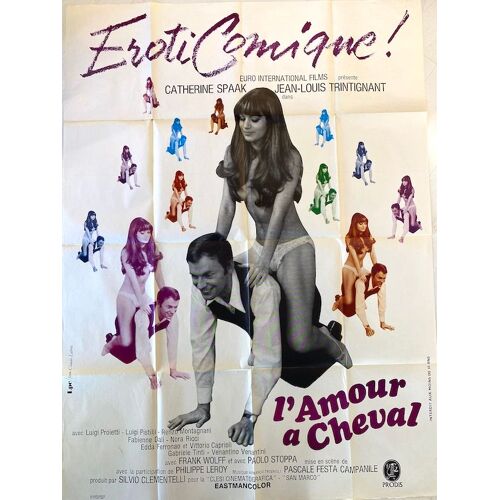 L'Amour À Cheval (La Matriarca) - Véritable Affiche De Cinéma - Format 120x160 - De Pascale Festa Campanile Avec Jean-Louis Trintignant, Catherine Spaak - 1968