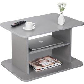 Table Basse Salon 69x45x50 Cm Wm094-Pl Table D'appoint Avec Rangement Gris