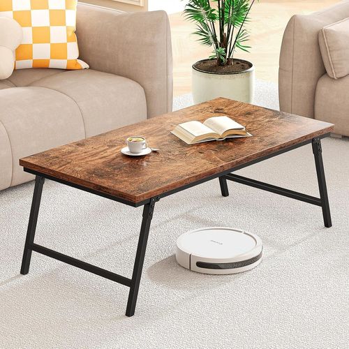 Table Basse Salon,Table Pliante,Pieds De Table Pliables,Conception À Boucle Fixant Efficacement Les Pieds De Table,Adaptée Au Salon,À La Chambre À Coucher,105x55x40 Cm,Couleur Du Bois