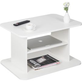 Table Basse Salon 69x45x50 Cm Wm094-Wm Table D'appoint Avec Rangement Blanc