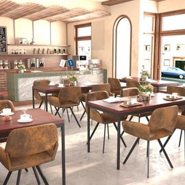 Table De Cafétéria Pratique-120x70x75 Cm-Plateau Mdf Robuste-Armature En Métal-Table À Manger