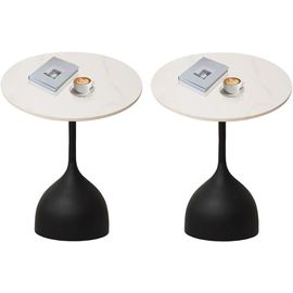 Lot De 2 Table D'appoint Chambre Salon,Table D Appoint Marbre,Table Dappoint Design,Petite Tables D Appoint Noir