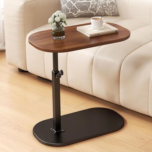 Petite Table D'appoint En Bois-Petite Table Basse-En Forme De C-Réglable En Hauteur-Table Basse Mobile-Petite Table Latérale-Support Pour Ordinateur Portable-Pour Salon,Chambre À