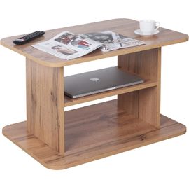 Table Basse Salon 69x45x50 Cm Wm094-Ew Table D'appoint Avec Rangement Chêne Marron Wotan ¿