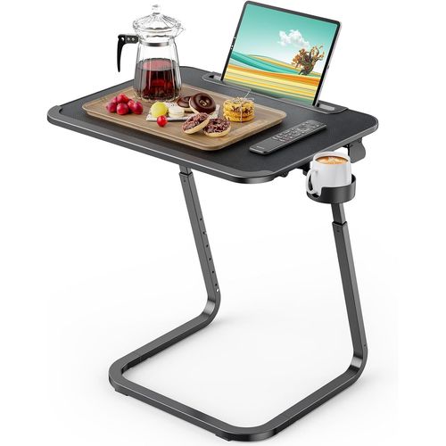 Table D'appoint,Bouts De Canapé,Angle Réglable En Hauteur,Pieds En U Plus Stables,55 * 39cm Noir