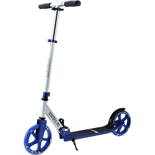 Kick Scooter Trottinette De Ville En Aluminium-Grandes Roues Lumineuses Led Xxl-Pneus Led-Pour Adultes Et Enfants-Pliable-Taille Xl-Blanc Et Bleu