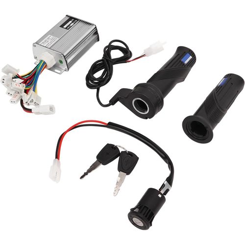 Kit De Conversion De Vélo Électrique,Ensemble De Poignée D'accélérateur De Contrôleur De Moteur Brossé 36v 1000w Avec Verrouillage D'alimentation Électrique Pour Scooter