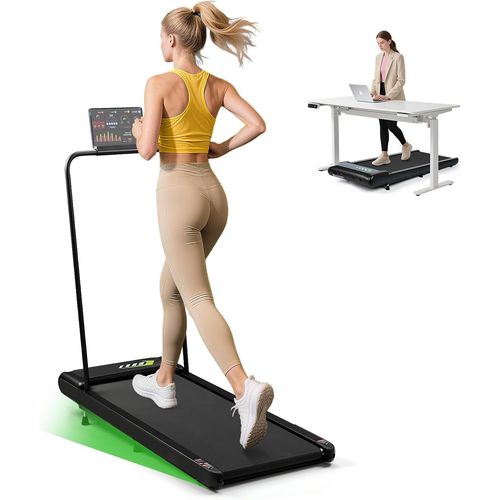 Tapis De Course 3 En 1 Inclinable 8%-Tapis De Marche 2-8 Km/H,2.5 Ch Compact Pour Maison/Bureau,Max 122 Kg-App,Télécommande,Led