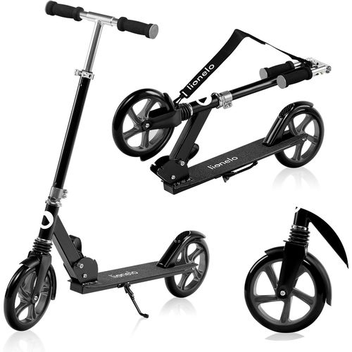 Luca Trotinette Enfant Et Adultes Jusqu'à 100 Kg,Construction Durable,Pliage,Rapide,Guidon Ajustable,Roues À 20 Cm,Amortisseur Shockresist Frein (Noir)