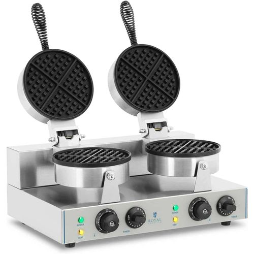 Rcwm-2600-R Gaufrier Double Rond (2X1300 W,Minuterie 15 Min,Téflon Et Aluminium,Acier Inoxydable)