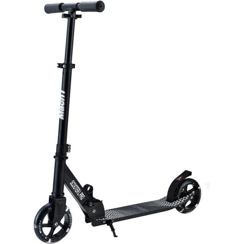 Kick Scooter Trottinette De Ville En Aluminium-Grandes Roues Lumineuses Led-Pneus Lumineux-145 Mm-Pliable-Noir