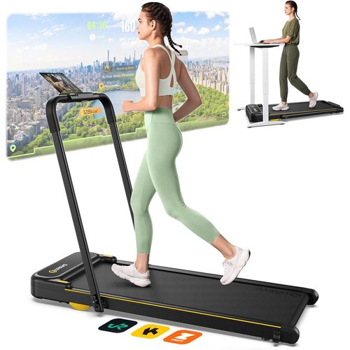 Tapis De Course Pliable Avec App,3 En 1 Tapis De Marche Électrique 1-10 Km/H,Double Amortissementavec Affichage Led Et Télécommande Walking Pad Pliable Pour Bureau Et Maison