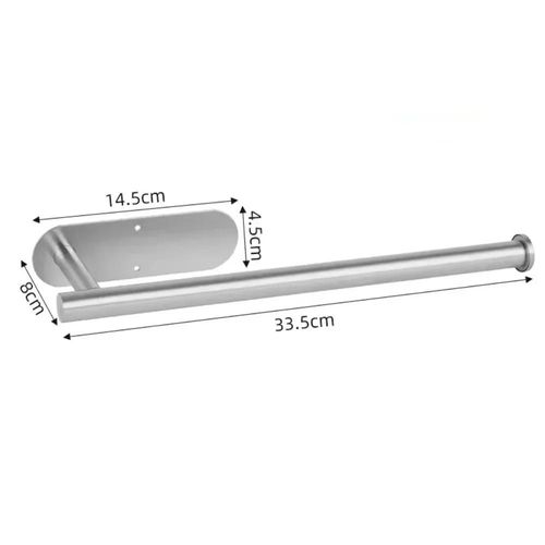 Nouveau Porte-Rouleau De Papier,Salle De Bain,Non Perforé,Étagère De Rangement Étendue,Porte-Serviettes En Papier En Acier Inoxydable,Cuisine Auto-Adhésive.Oval Long - Silver.