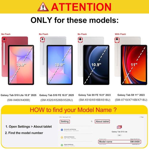Coque Pour Samsung Galaxy Tab S10 Lite 10.9 Pouces 2025 Et Galaxy Tab S10 Fe/S9 Fe 10.9¿/S9 11¿ - [Rangement De Stylet] Coque Fin Translucide Givrée Housse Rigide Légère, Ombre Fantaisie