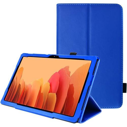 ELVORIX-Coque Cuir Compatible avec Samsung Galaxy Tab A7 2020 10.4 Pouces (SM-T500 / SM-T505) Housse de Protection en Cuir PU avec Support Stand et Prise Main [Fonction réveil/Sommeil] Bleu