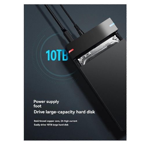 Boîtier de disque dur SATA vers USB 3.0 3,5 pouces - Boîtier de disque dur externe, transfert de données, boîtier de disque dur pour PC et