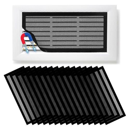 Lot de 15 grilles d'aération magnétiques en PVC de 4 x 10 pouces pour grilles d'aération de sol