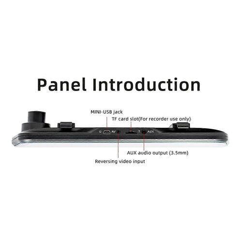 Caméra de tableau de bord avec écran tactile de 9,36 pouces, CarPlay sans fil, streaming multimédia, DVR, rétroviseur