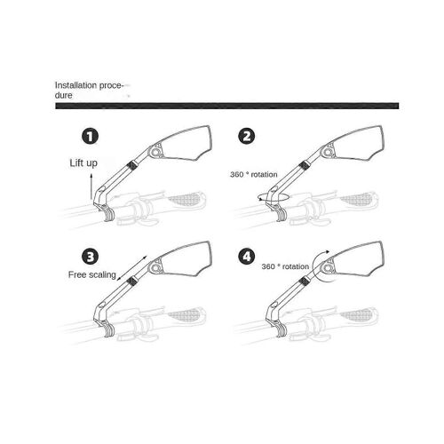 Rétroviseur Télescopique En Verre Bleu, Double Objectif À 360°, Rotation Du Cadre, Base, Échelle, Réglage De L'angle D'inclinaison