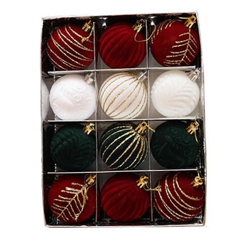 Lot de 12 boules de Noël de 6 cm, décorations pour sapin de Noël, mariage, vacances