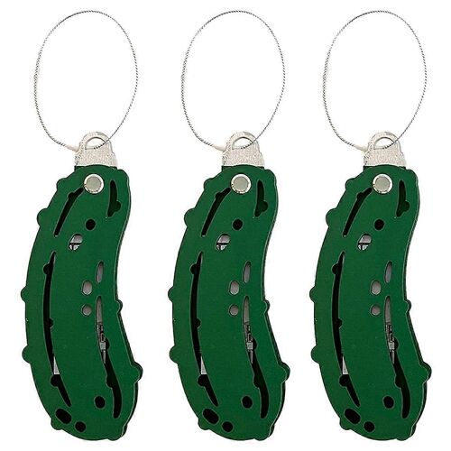 Porte-monnaie en forme de cornichon de Noël, ornement, pince à billets, cadeau de Noël unique en bois