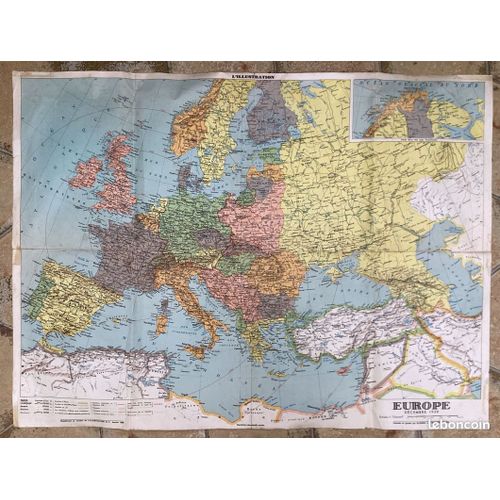 Carte Europe L'Illustration 1939 Grand Format