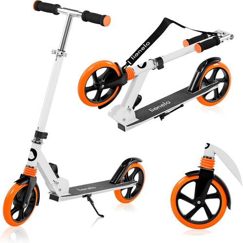 Luca Trotinette Enfant Et Adultes Jusqu'à 100 Kg,Construction Durable,Pliage,Rapide,Guidon Ajustable,Roues À 20 Cm,Amortisseur Shockresist Frein (Blanc)