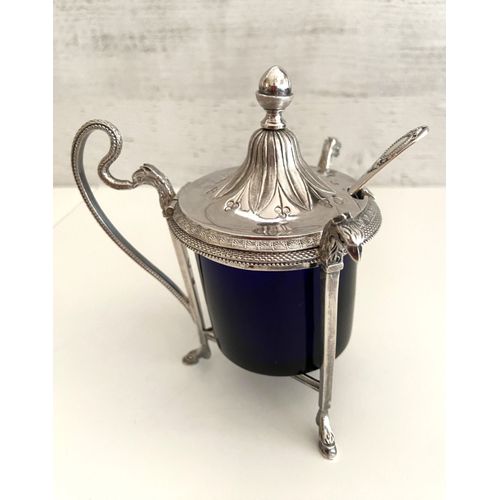 Moutardier En Argent Massif (950°/°°°) Poinçon 1er Coq Époque Empire Consulat
