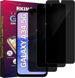JGD-Verre Trempé Anti-Espion pour Samsung Galaxy A34 5G, [Lot de 3] [Ne prend Compatible ID d'Empreinte Digitale] Angle de Confidentialité Amélioré, Dureté 9H, Sans Bulles
