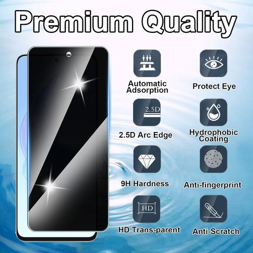 [2 Pièces] Anti-Espion Verre Trempé Pour Honor 90 Lite,Confidentialité Protecteur D'Écran Verre,Anti Rayures,9H Dureté,Sans Bulles