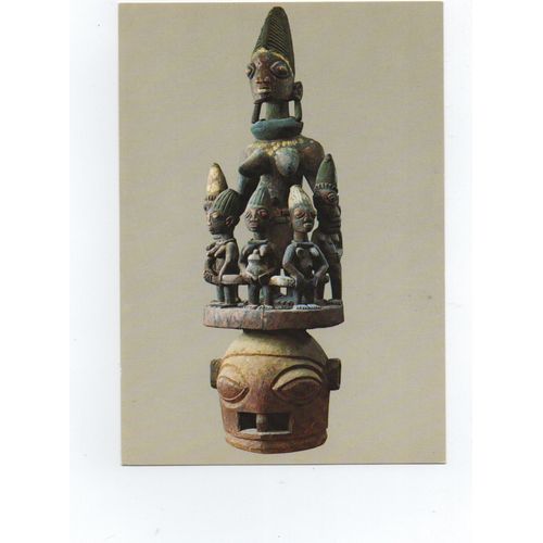 Masque À Personnages Féminins,Porté Pour La Fête Epa. Yoruba ( Nigéria )