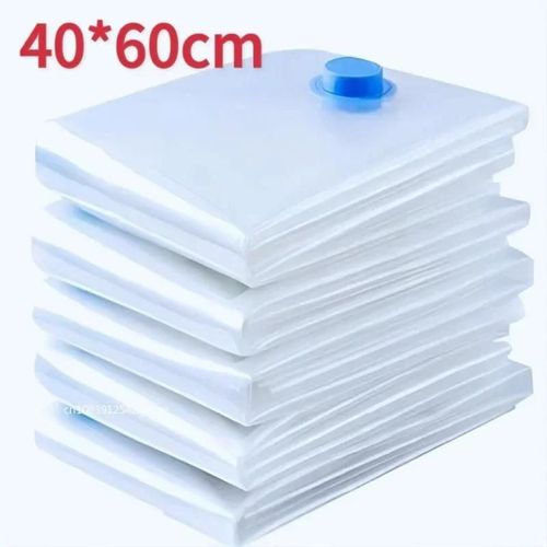 Sac Sous Vide Et Couvercle De Pompe Pour Le Rangement Des Vêtements,Grand Sac Vide À Compression En Plastique,Accessoires De Voyage,Conteneur De Rangement,1/3/5 Pièces.40X60Cm.1Pc