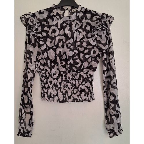 Blouse Transparente Bicolore Tissu Froissé