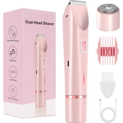 Rasoir Electrique Femme, 2 En 1 Epilateur Electrique Femme, Sans Douleur Tondeuse Intime,Rasoir Pour Le Visage Portable,Rechargeable Par Usb, Facile À Nettoyer, Étanche Ipx7