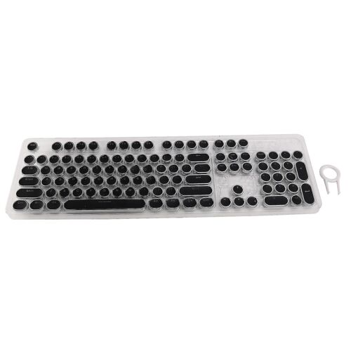 104 touches Retro Round Keycaps Double Lens Diy Machine à écrire Keycaps pour clavier mécanique rétro-éclairé Roun