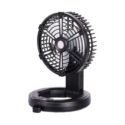 Ventilateur portable rechargeable avec lampe, ventilateur de bureau pliable, ventilateur télescopique pour dortoir, lampe d'extérieur ()