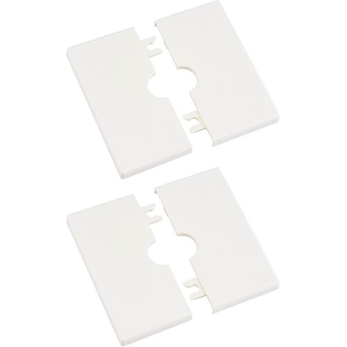 Kalanka-Couvertures De Paroi De Tuyau, 2pcs 16mm Diamètre Abs Plastiques Carrés Plaques D`Écusson Auto-Adhésives Couvertures De Plaque De Tuyau Pour La Décoration De Tube De Tuyau (Blanc Nacré)