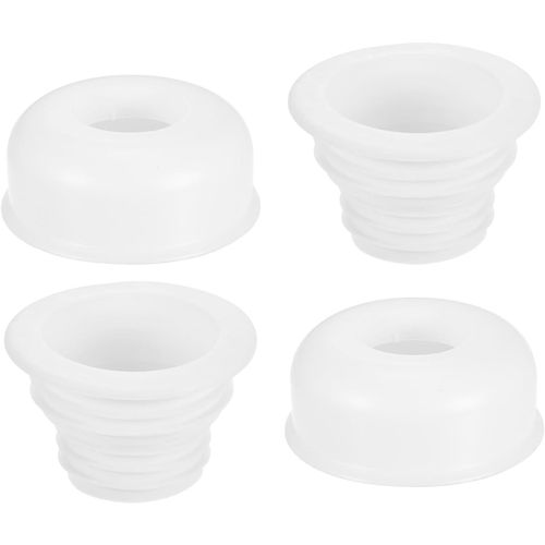 SJZG-Lot De 2 Bouchons De Tuyau De Vidange De Machine À Laver, Anti-Odeur, En Silicone Avec Couvercle Décoratif Pour Toilettes, Cuisine, Machine À Laver, Blanc (40-50 Mm)