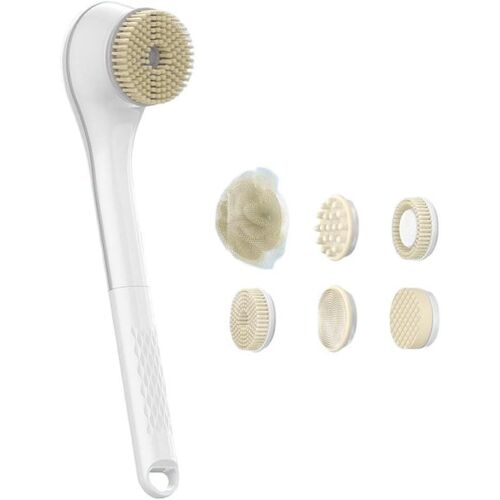 Sjzg-Brosse De Bain De Massage Électrique, Avec Poignée Étendue, 3 Niveaux De Contrôle De La Vitesse, Outil De Récurage Corporel Pour Le Nettoyage De La Douche (Brosse ¿ Blanc)